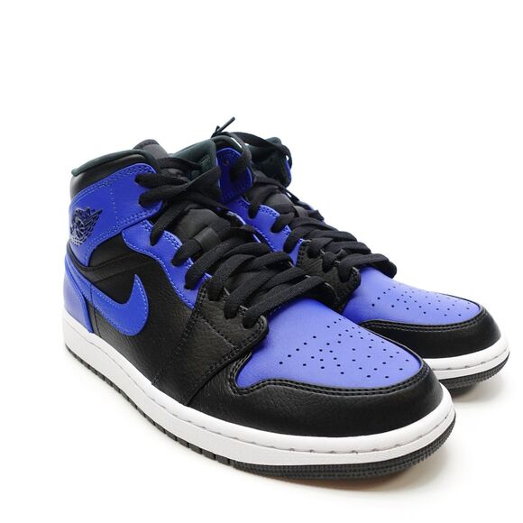 Nike Air Jordan 1 Mid "Hyper Royal" Mens Size 9.5 Black Blue Sneakers 554724-077 - Picture 8 of 11